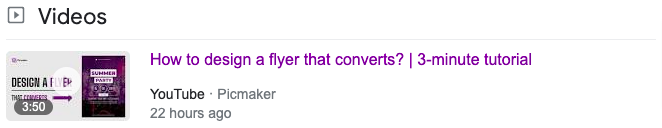 YouTube thumbnail in Google SERP