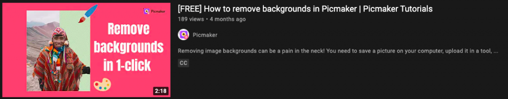 Picmaker YouTube thumbnail with text