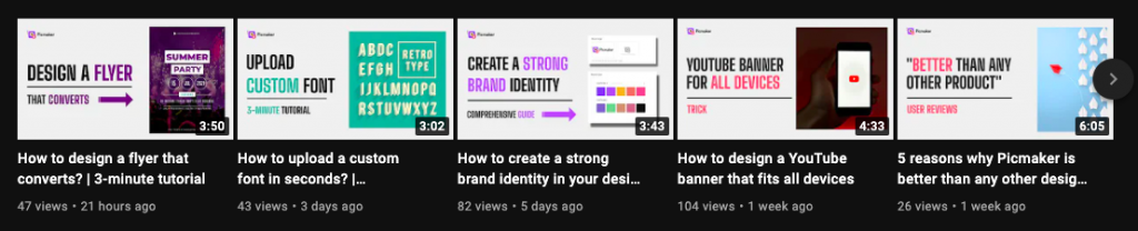 YouTube thumbnail examples